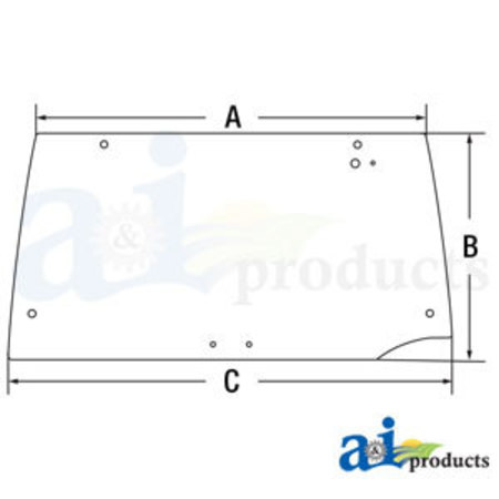 A & I PRODUCTS Glass, Rear 55" x37" x2" A-248720A1